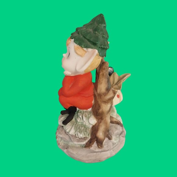 Vintage Berman & Anderson Pixie Elf On Mushroom Christmas Rotating Music Box - Picture 3 of 7